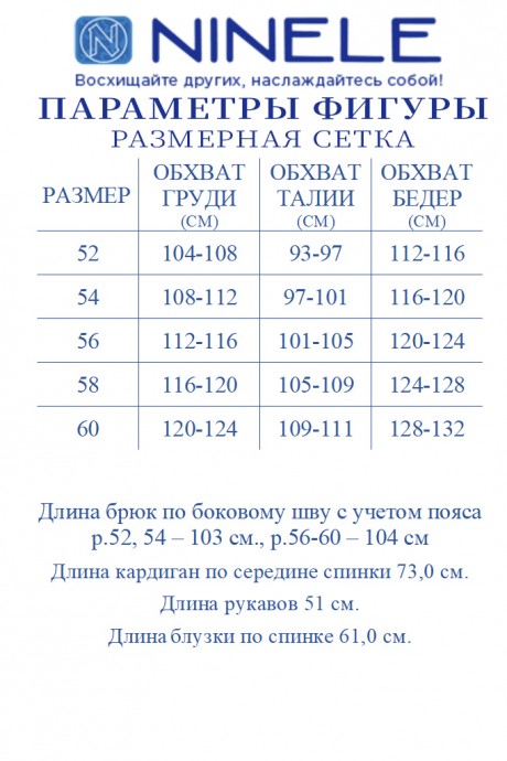 Костюм/комплект NINELE (Нинель Шик ) 6004 тройка василёк размер 52-60 #10