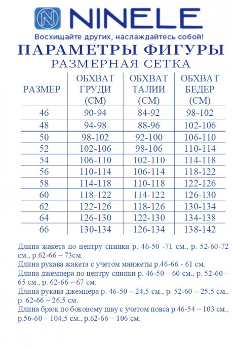 Костюм/комплект NINELE (Нинель Шик ) 7463 тройка небесный размер 46-66 #9