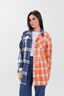Рубашка Anelli 1287 синий+оранжевый #1